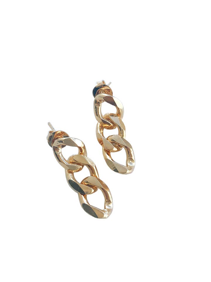 SQUARE LINK CHAIN EARRINGS for wholesale by ALIBI NYC