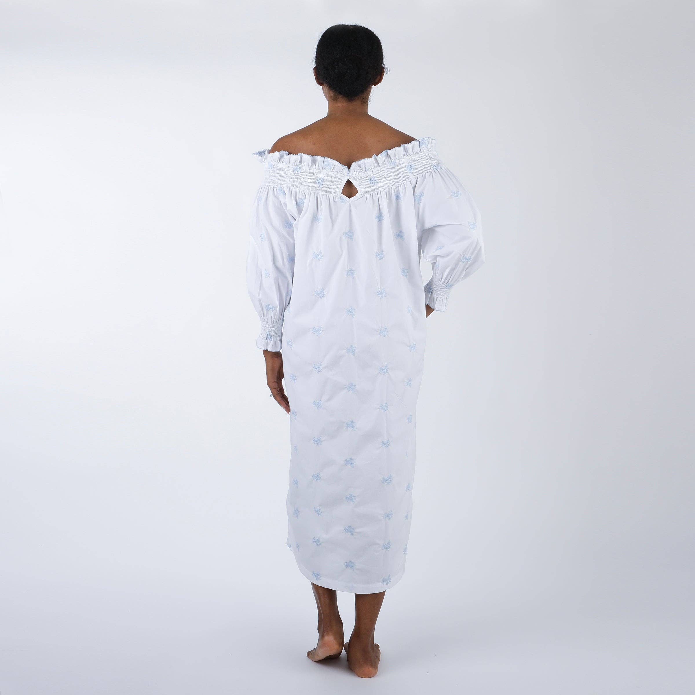 Lenora – Camisa de noite - Mulher por atacado – CAMISOLA DE NOITE DE MANGA COMPRIDA BORDADA EM ALGODÃO NANCY5