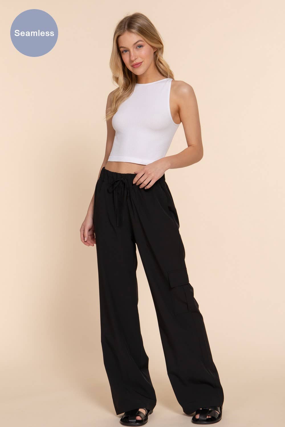 Active Basic | Active USA - Wholesale Tank Top - Women's - Boat Neck Crop Seamless Rib Tank Top19