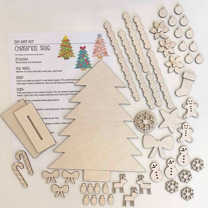Royal Serenities - Wholesale DIY Craft Kit - Kids - Kid's paintable Christmas Tree DIY Kit - family fun activity