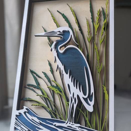 Hippie Girl Collection - Wholesale Wall Accent - Wooden Heron/Egret Wall Hanging0