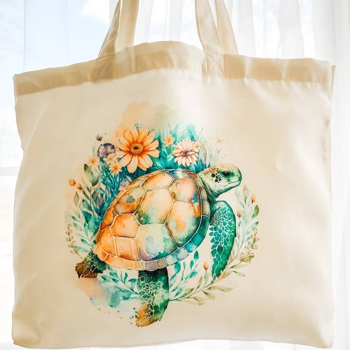 Tote Bag Reutilizável Multiusos - Tartaruga por atacado de Dusty & Delilah Designs