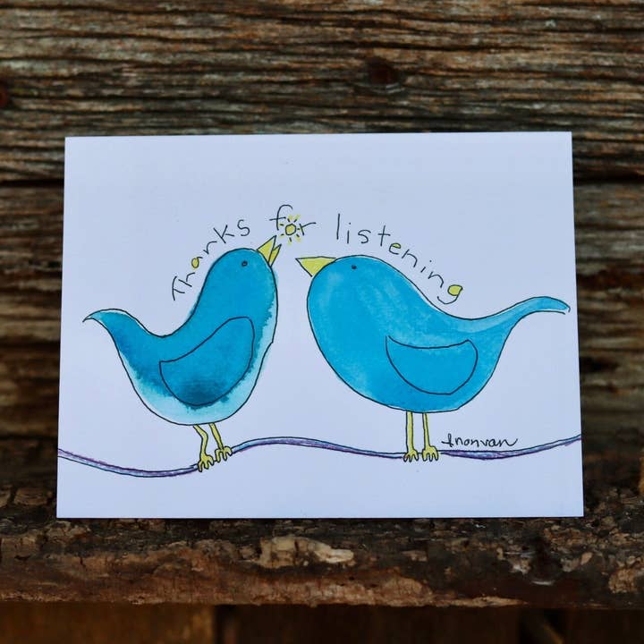 'Obrigado por ouvir' Birdies por atacado de Nan Van Art