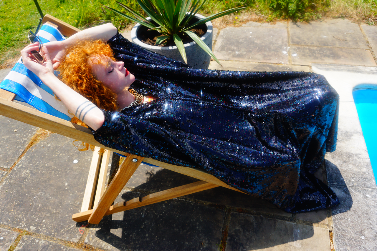 Fumbalinas - Wholesale Kaftan - Women's - Petrol Black Holographic Sequin Maxi Kaftan Gown/Kimono Robe28