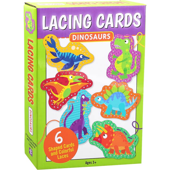 Peter Pauper Press - Wholesale DIY Craft Kit - Kids - Dinosaurs Lacing Cards