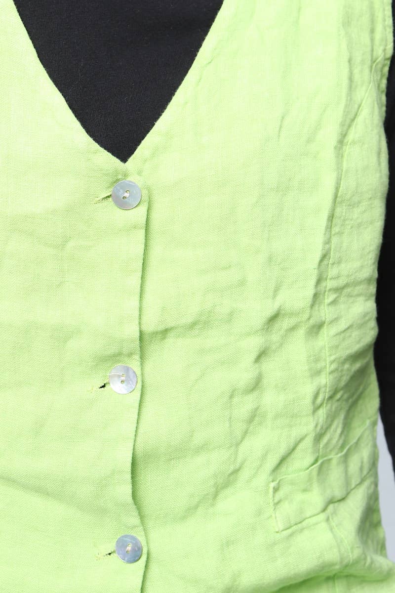 LÉA & LUC - Wholesale Button Down Shirt - Women's - Sleeveless shirt in 100% Linen REF. 514645