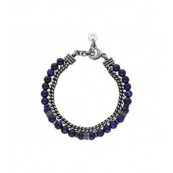 Stainless steel bracelet with natural stones for wholesale by Liska