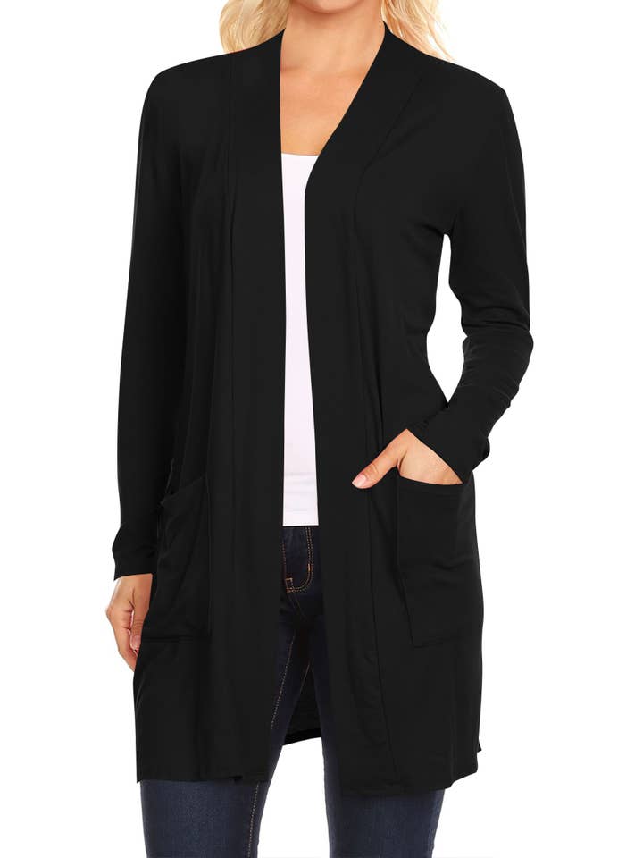 MOA COLLECTION - Wholesale Cardigan - Women's - Women's Long Sleeves Casual Solid Outerwear Sweater Cardigan12