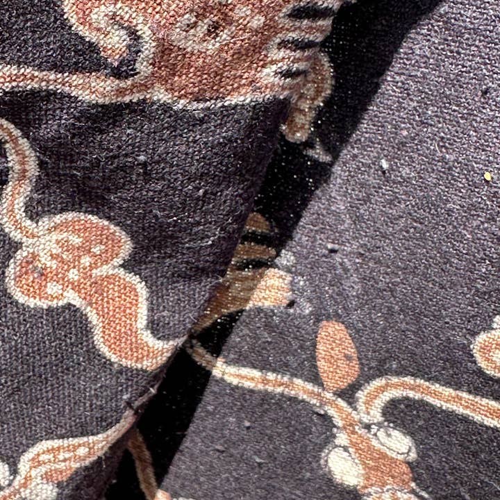 Office Objets - Wholesale Coverlet - Black and brown printed batik, Indonesian ceremonial fabric 185x5049