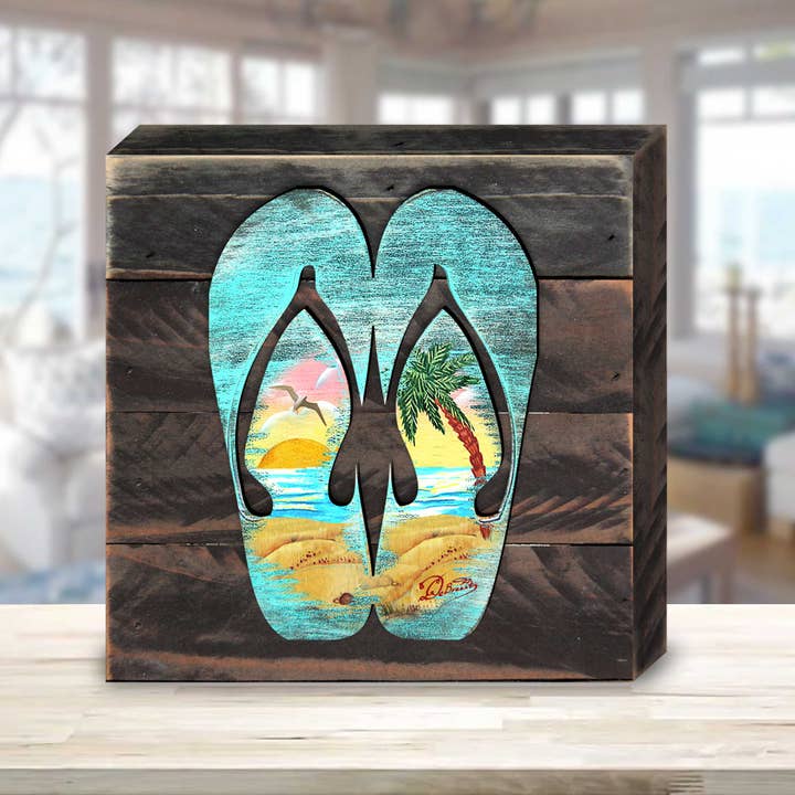 Coastal Sandals Handcrafted Wall Block G.DeBrekht for wholesale by Designocracy