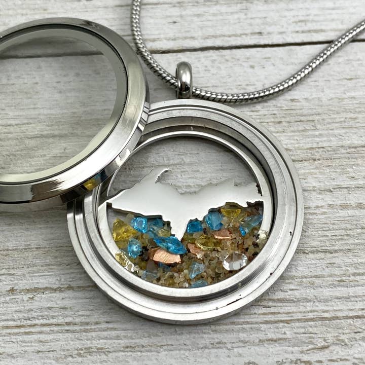 Be Inspired UP - Wholesale Locket Necklace - Great Lakes Glass Locket