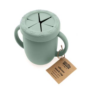 Duck Egg Blue Silicone Straw Cup, Babeehive Goods