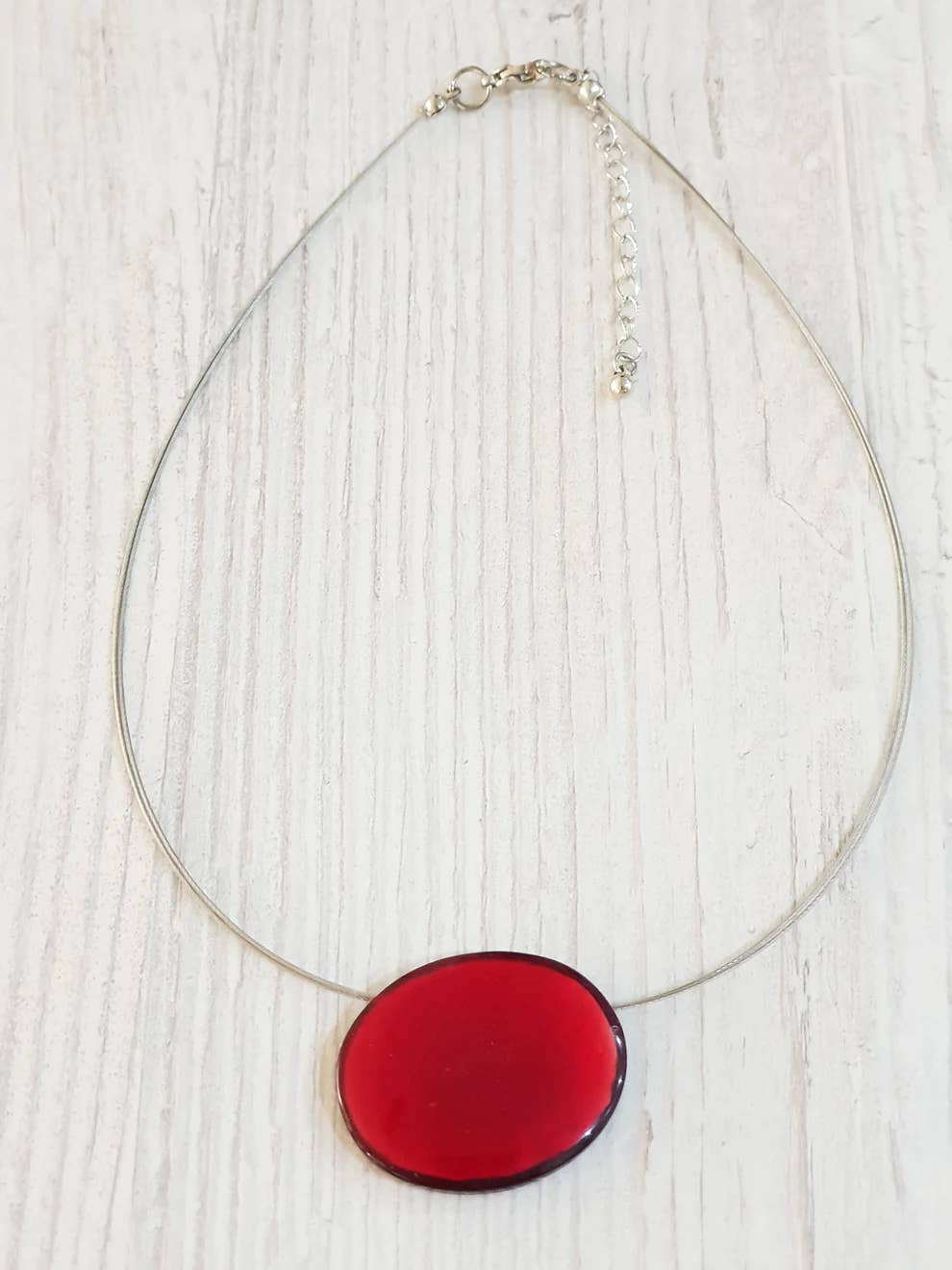 Gloria-Maris - Wholesale Pendant/Charm Necklace - Capiz necklace short / pendant 32 x 40mm / BG-0405 / BG-2533