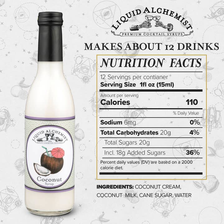 Liquid Alchemist Syrups - Wholesale Cocktail Mix/Syrup - Coconut Cocktail Syrup