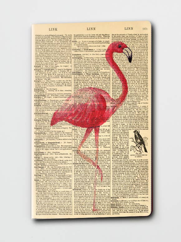 Dictionary Art Flamingo Notebook - Tropical (WAN22402) for wholesale by We Act Company