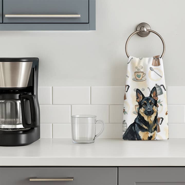 Caroline's Treasures - Wholesale Hand Towel - German Shepherd Coffee Bar Towel WDK74441