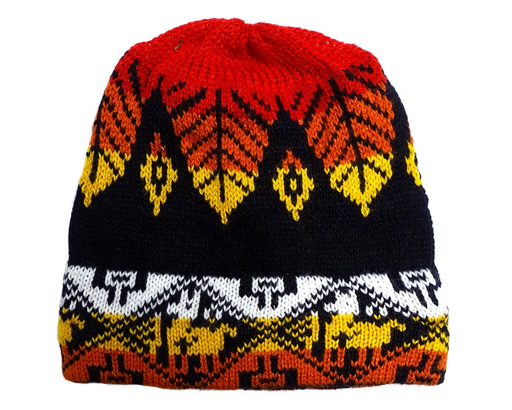Pichincha - Wholesale Beanie - Women's - Multicolored Tribal Ethnic Design Winter Knit Beanie Hat6