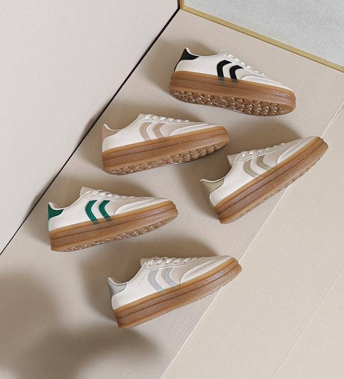 No Doubt Shoes – wholesale Lifestyle trainers – Women′s – WOMEN'S CURVE STRIPE THICK SOLE LACE UP SNEAKERS13