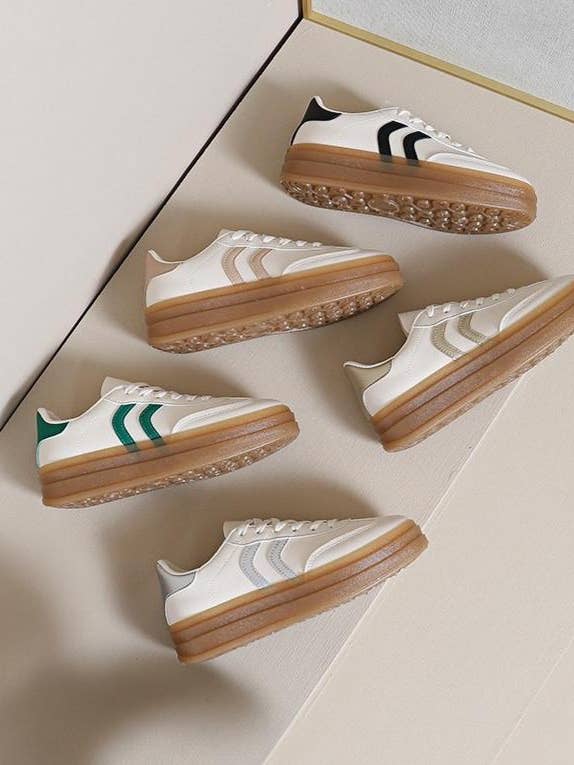 No Doubt Shoes – wholesale Lifestyle trainers – Women′s – WOMEN'S CURVE STRIPE THICK SOLE LACE UP SNEAKERS13