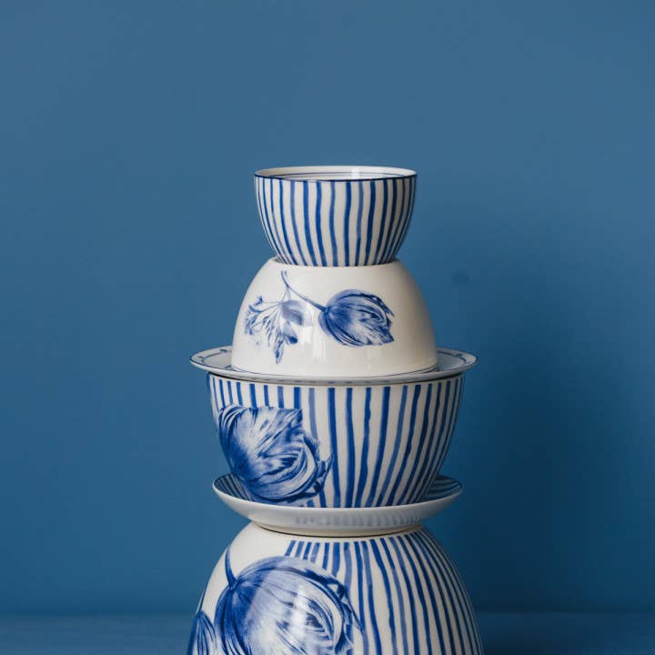 Heinen Delfts Blauw - Wholesale Bowl - Tulip Stripes Dip Dish1