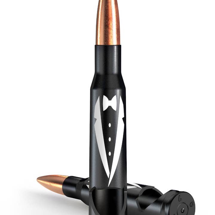 Groomsmen Tuxedo - 50 Caliber BMG Real Bullet Bottle Opener for wholesale by Old Southern Brass