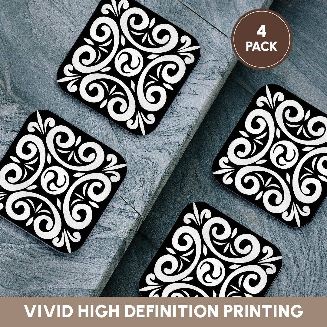 3dRose - Wholesale Coasters - 3dRose, Curly Design Repeated, Coaster12