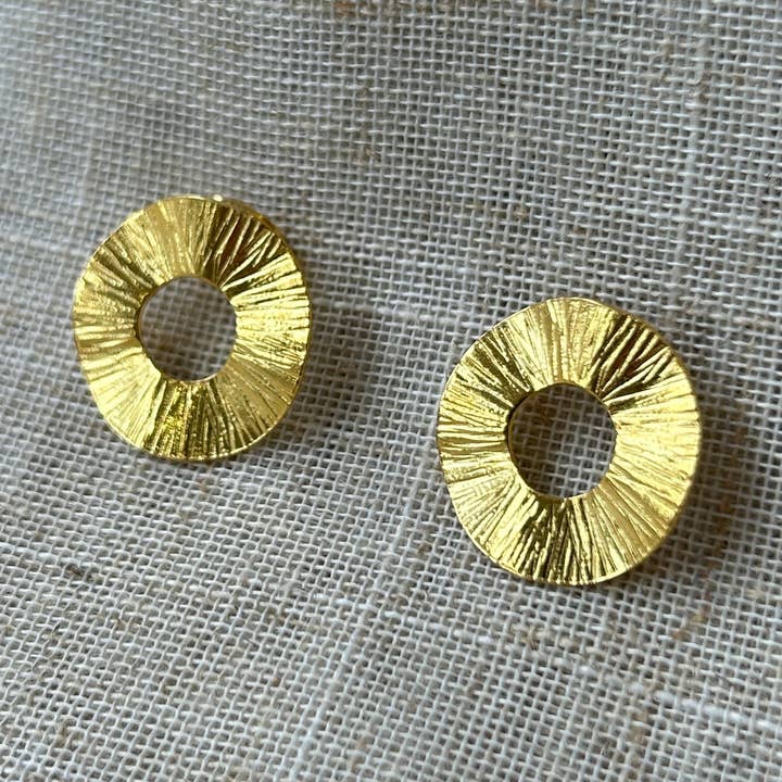 Beyond Gold Plated Open Circle Stud for wholesale by Kirsty Taylor Goldsmiths