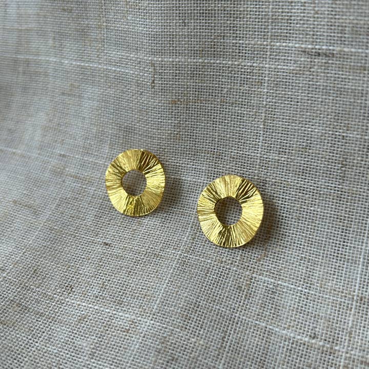 Beyond Gold Plated Open Circle Stud for wholesale by Kirsty Taylor Goldsmiths