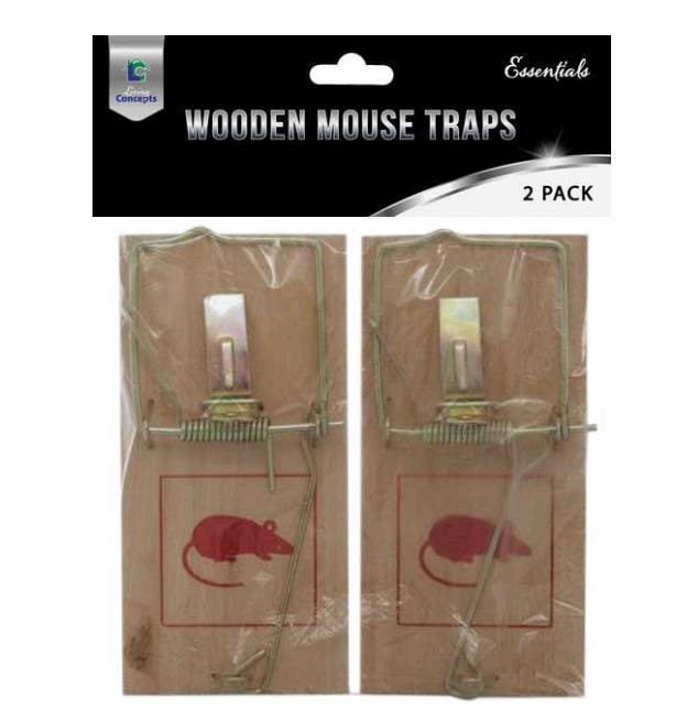 Living Concepts - Wholesale Insect Repellent - Mouse Trap 2pk Wooden Spring