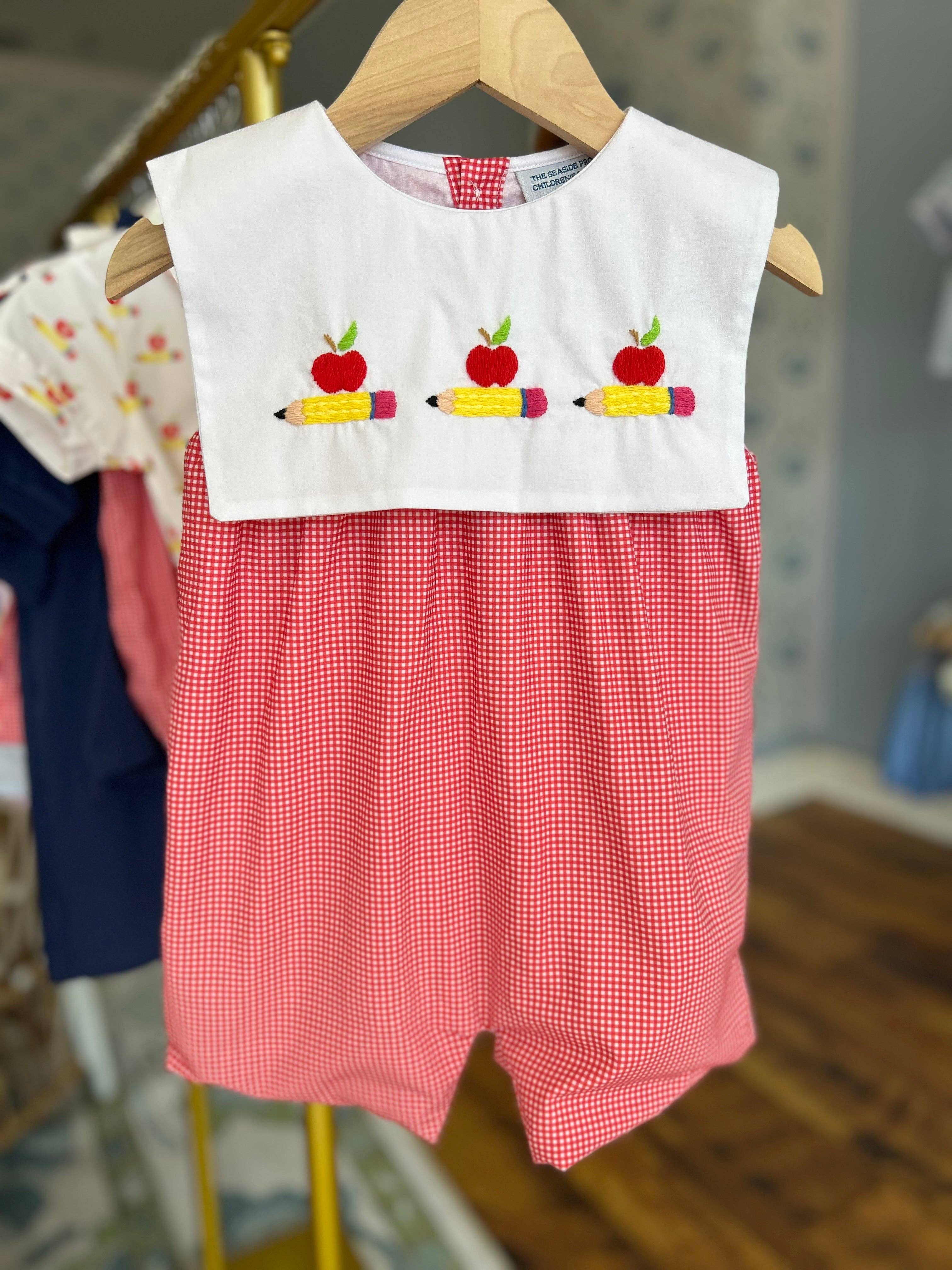 The Seaside Proper Children’s Company - Wholesale Jumpsuit - Baby - Pencil Me In Embroidered Boys Jon Jon0