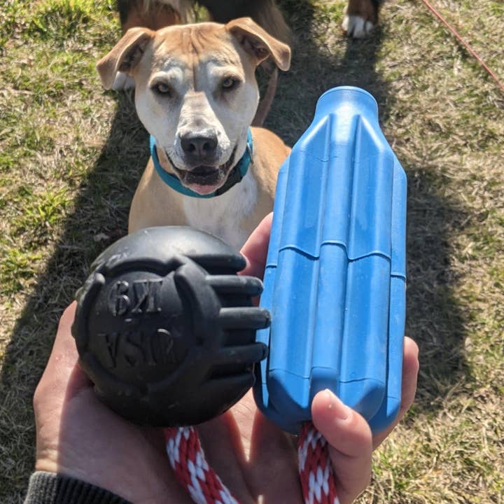 Rover Pet Products - Wholesale Pet chew toy – Dog - Magnum Stars & Stripes Ball Reward Toy1