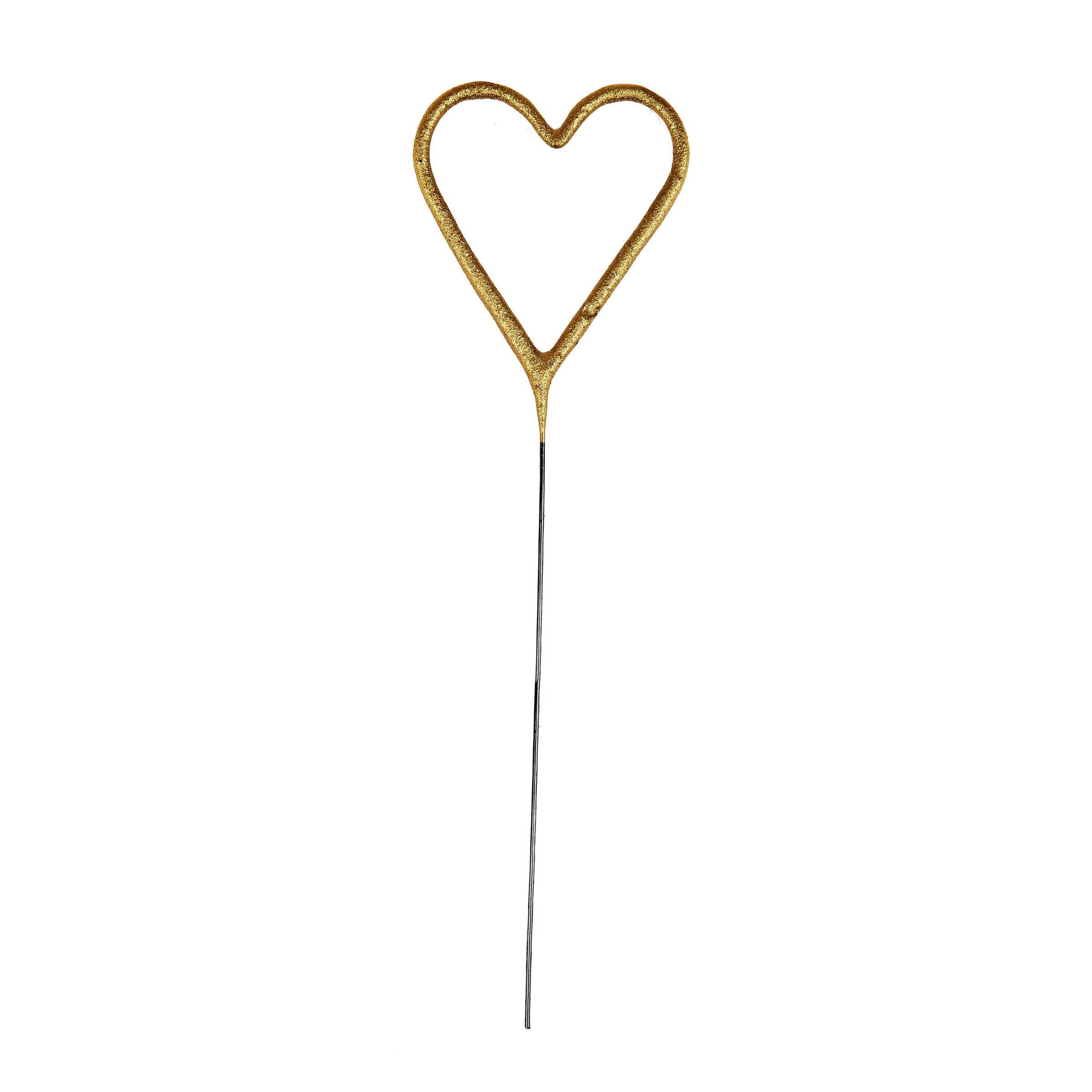 Meri Meri - Wholesale Sparkler - Gold Sparkler Heart Candle2