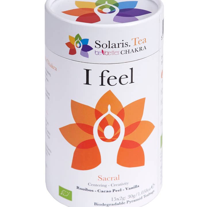 I Feel - Sakralchakra, 15x2g Pyramiden Teebeutel BIO für den Großhandel von Solaris Tea / Good Earth Goods e.K.