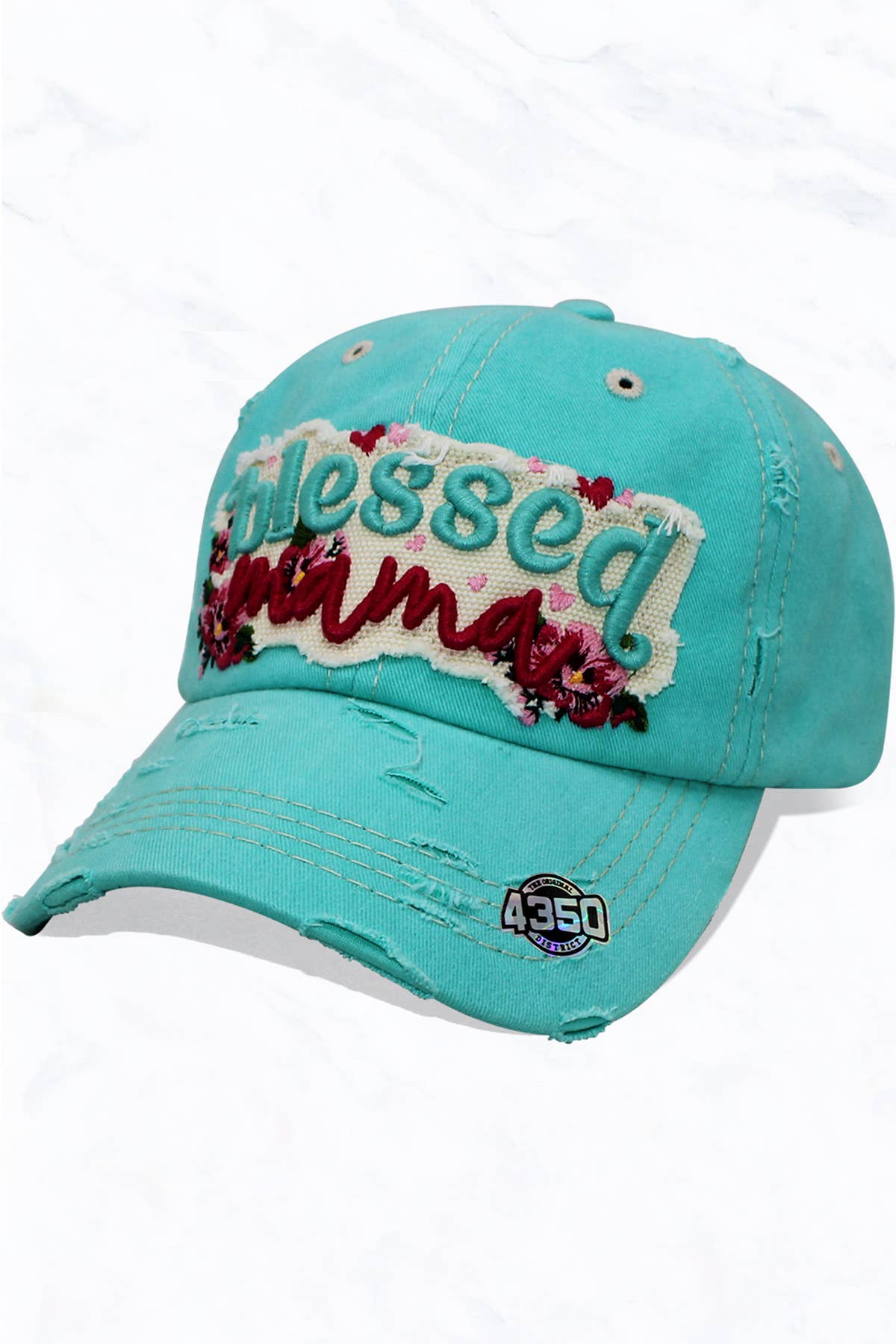 Suzie Q USA - Wholesale Baseball Cap - Women's - BLESSED MOM Vintage Ball Cap Velcro Back2