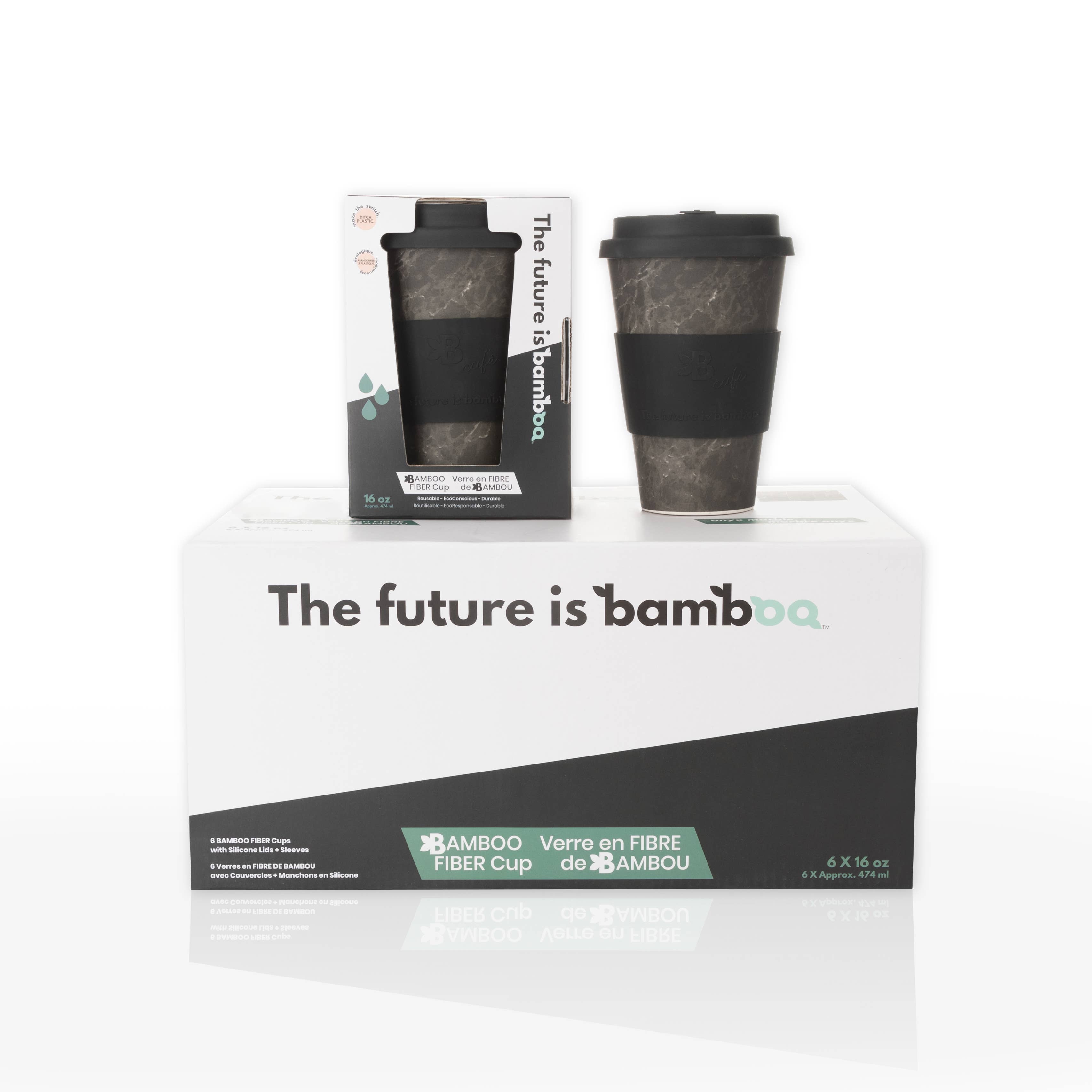 The future is bamboo - Wholesale Insulated Mug/Tumbler - Onyx Marble - B. Café Bamboo Reusable Cups3