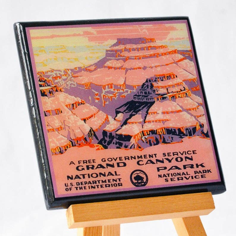 Cheltenham Road – wholesale Coasters – Vintage National Park Poster Drink Coaster Set4