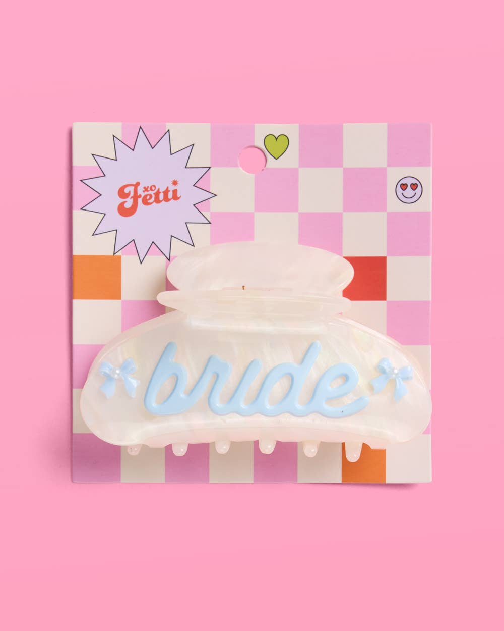 xo, Fetti - Wholesale Hair Clip - Women's - Something Blue Bride Clip - pearl acrylic claw clip1