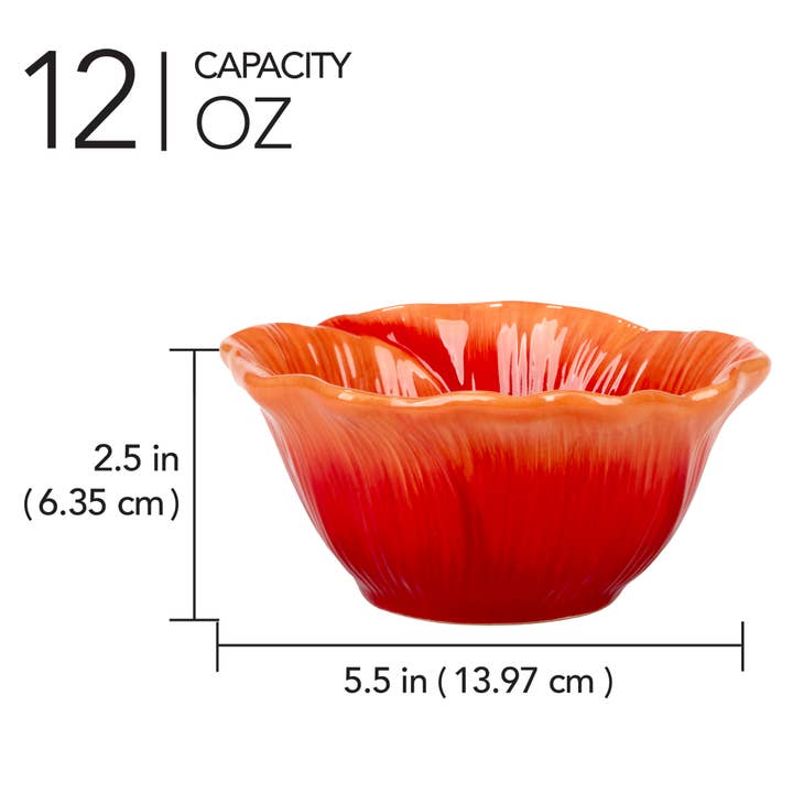 Certified International - Wholesale Bowl - Blossom Set of 4 3-D Floral Ice Cream Bowls