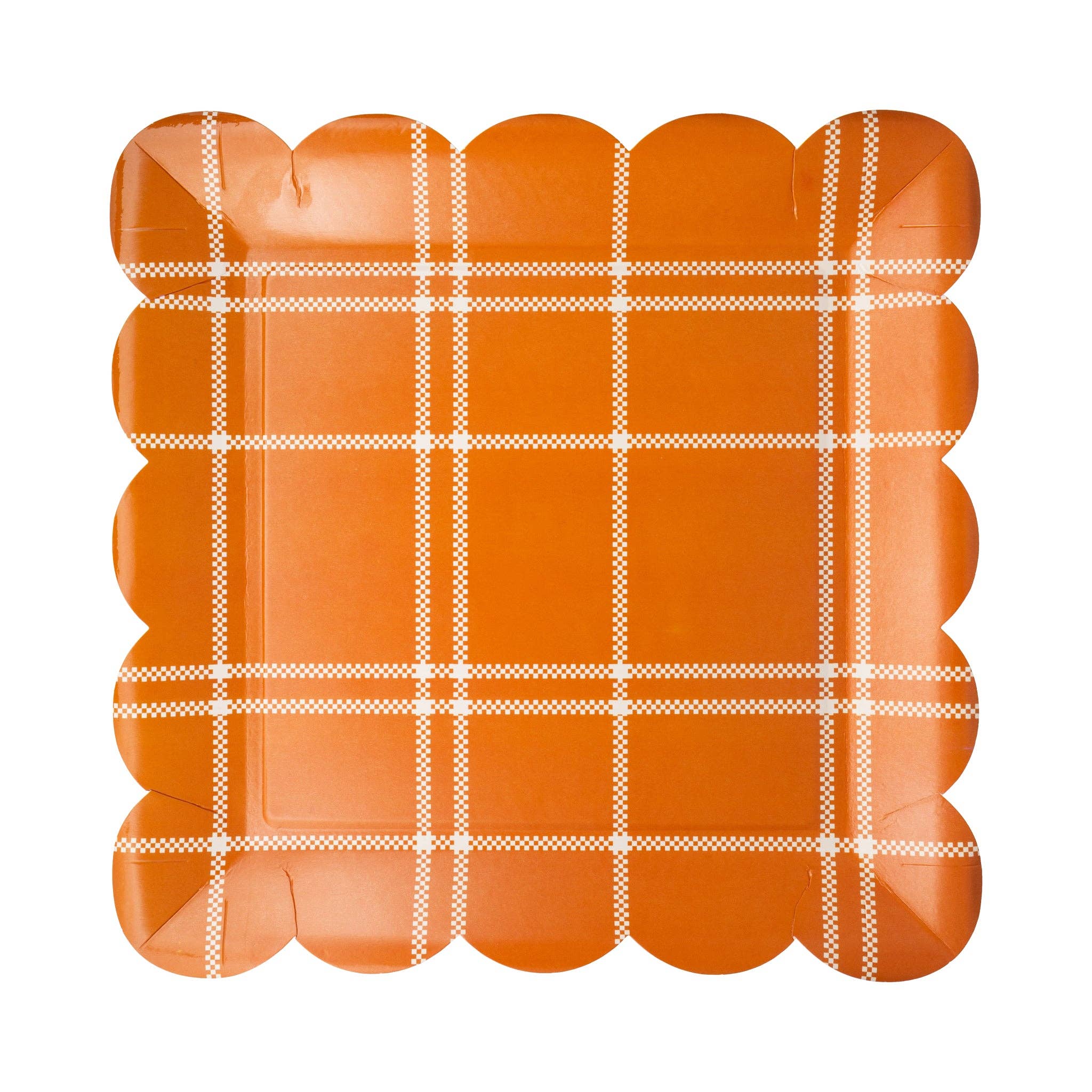 My Mind’s Eye - Wholesale Disposable Plate - GBL1243 - Rust Windowpane 10" Paper Plate