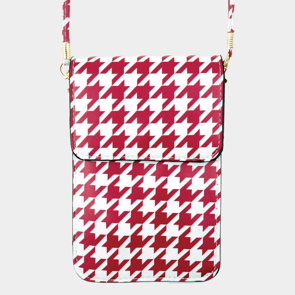 Sensibling Corp. - Vente Sac à bandoulière – femme - Sac à bandoulière pour téléphone portable Touch View à motif pied-de-poule0