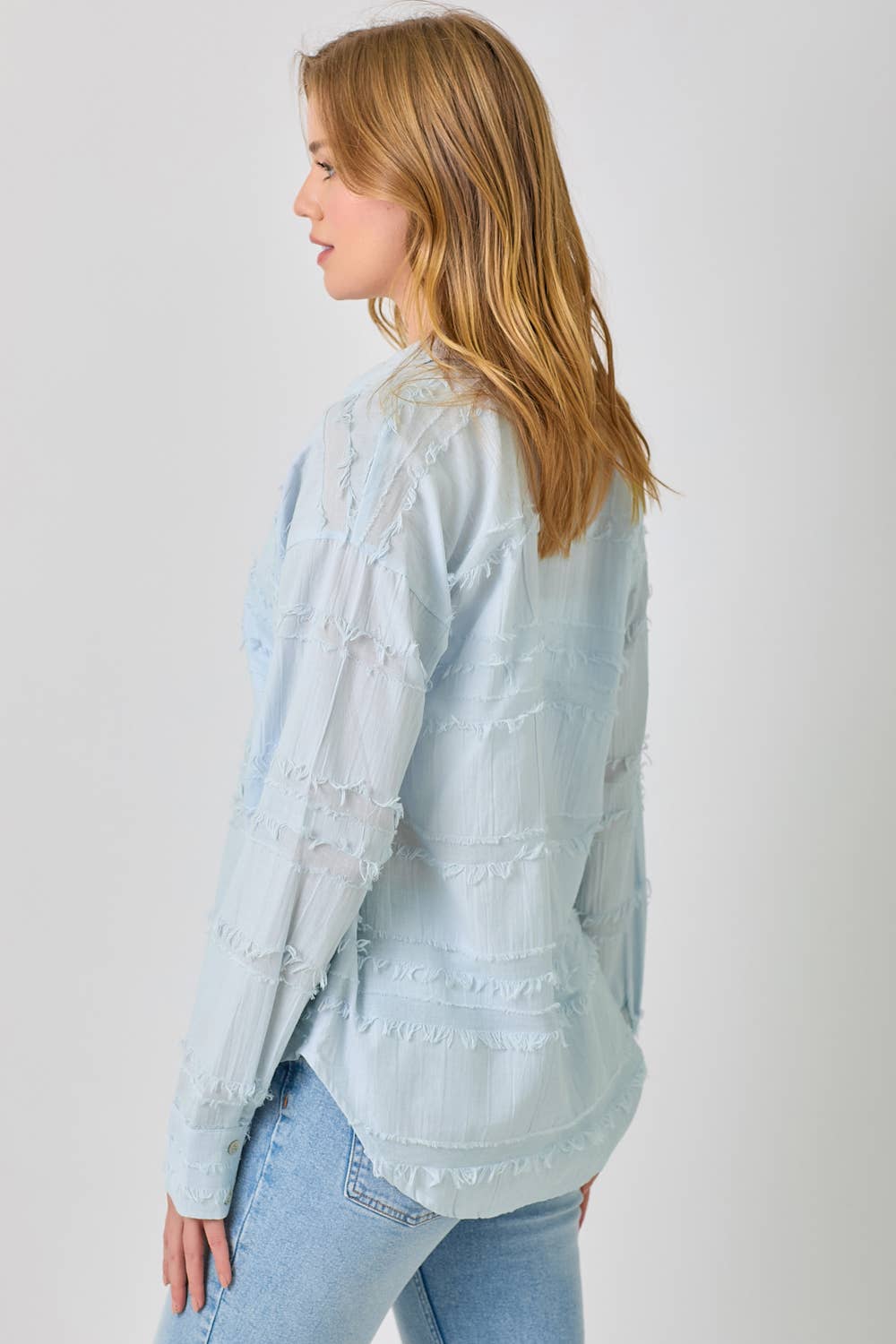 Mystree - Vendita all'ingrosso Camicia button down - Donna - Camicia in Garza Testurizzata con Bottoni 6000010