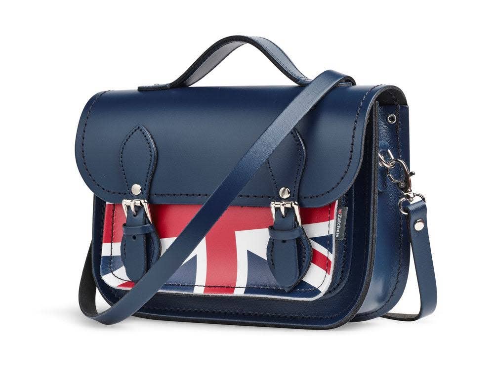 Zatchels - Wholesale Schoudertas - Dames - Union Jack Midi Schoudertas - Marineblauw1