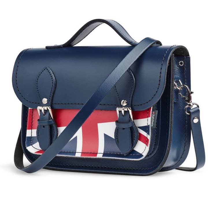 Zatchels - Wholesale Schoudertas - Dames - Union Jack Midi Schoudertas - Marineblauw1