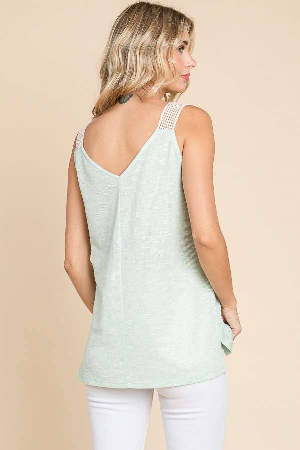 Culture Code – Engroshandel Tanktop – Kvinder – CRK1643 - V-HALS HÆKLET BLONDESTROP TOP15