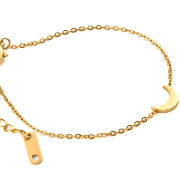 Blueyejewelry - Wholesale Charm/Dangle Bracelet - Moon Star Bracelet - 18K Gold PVD Plated Star Bracelet2