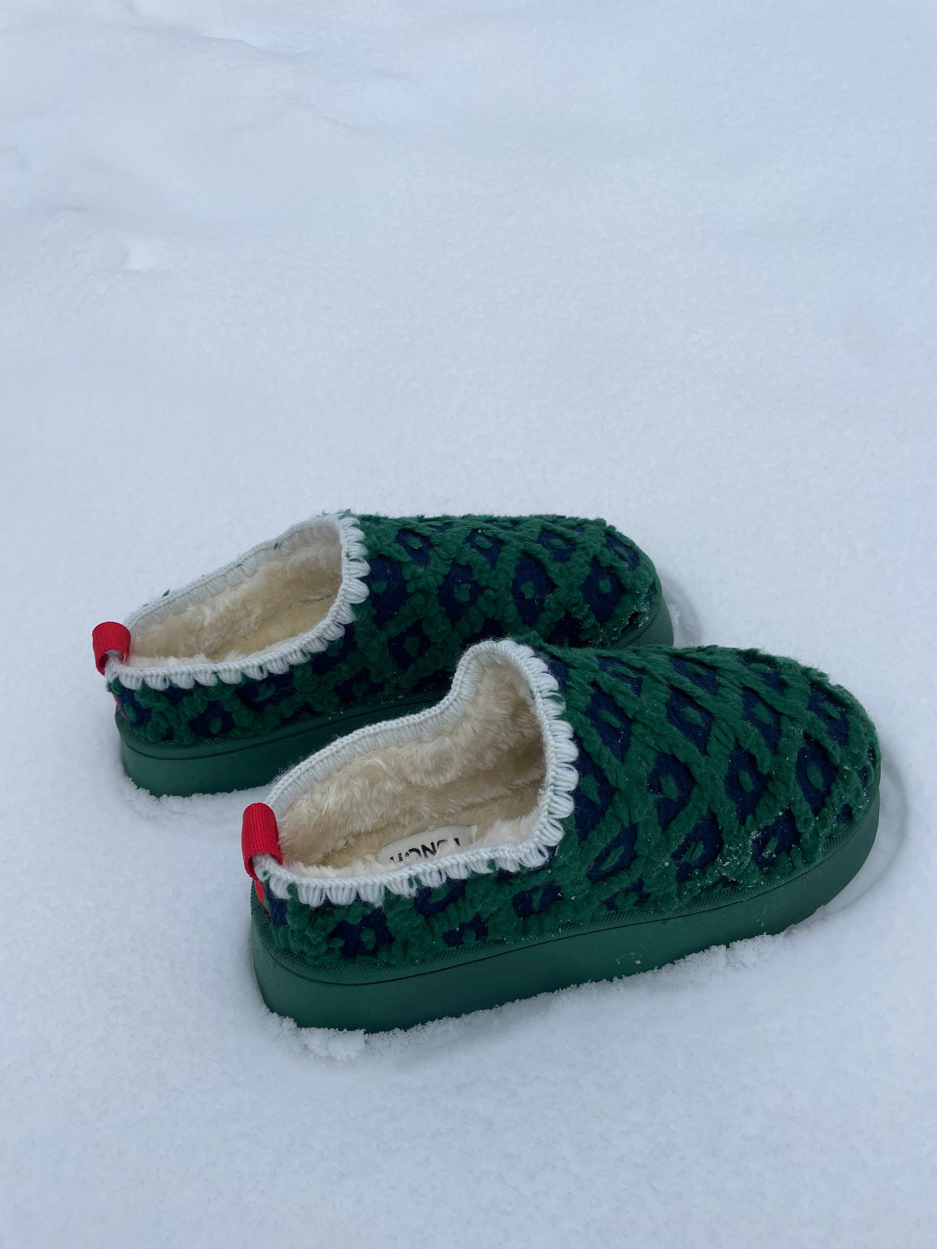 Midnight Lunch – Engroshandel Slippers - Dame – Alpine Tøffel | Marineblå + Grøn1