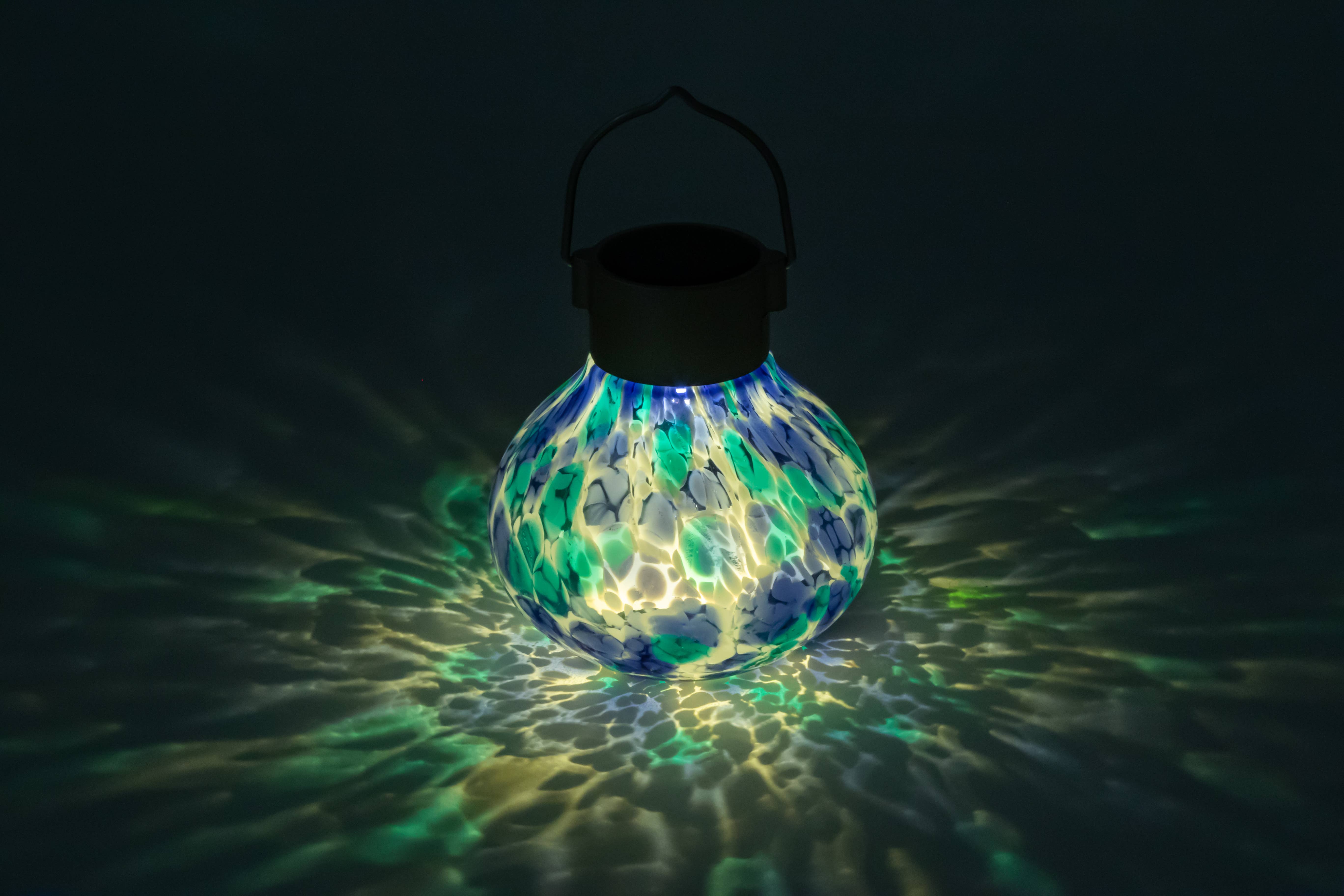 Allsop Home & Garden - Wholesale Outdoor/Lawn Light - Tea Lantern - 5" Glass Outdoor Solar Lantern - Tidal Blue13