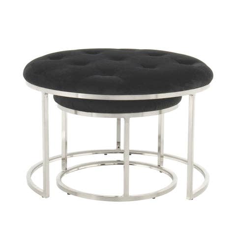 Becky 825 Set med 2 Pallar Svart/Silver för wholesale av Vivorum