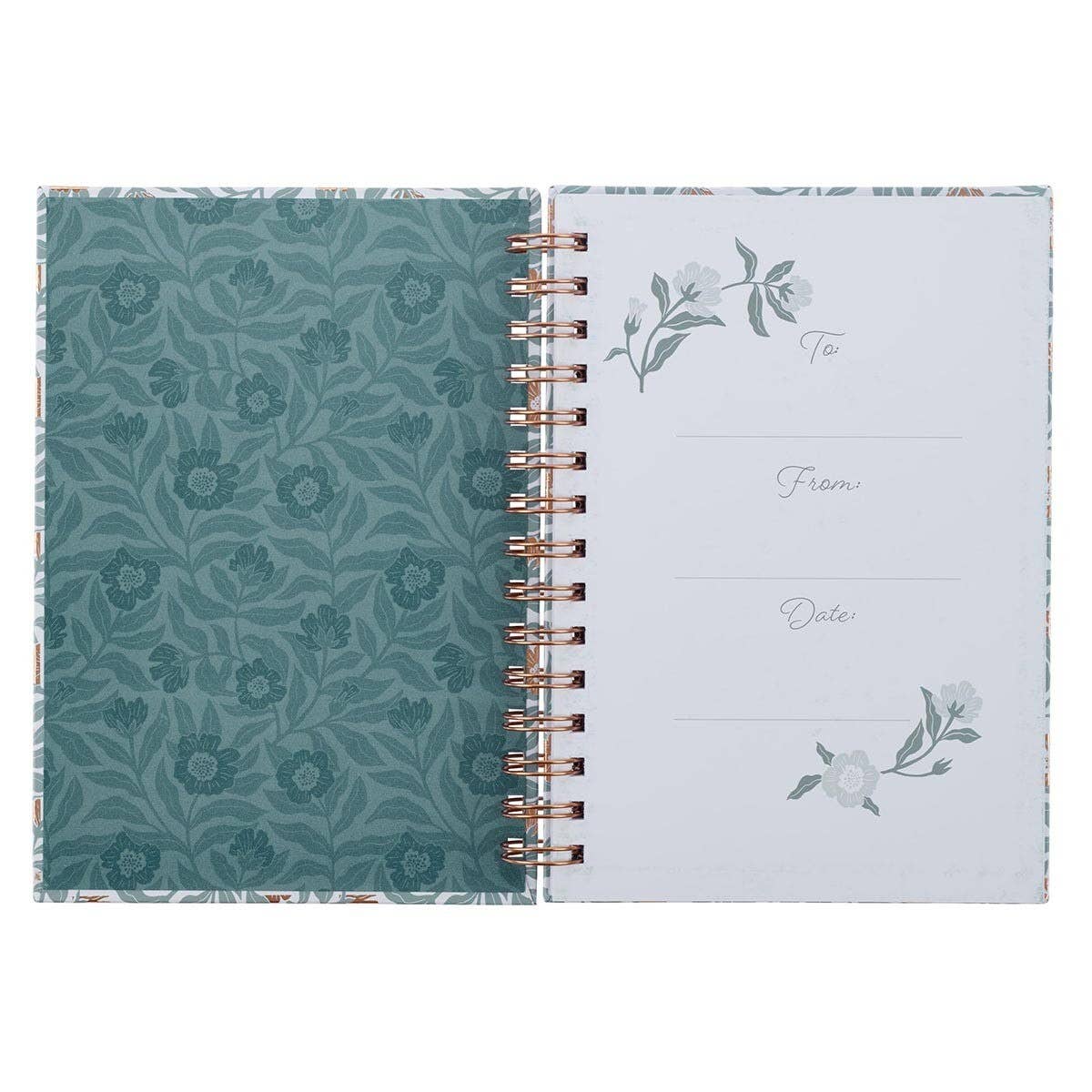 Christian Art Gifts - Wholesale Journal/Diary - Journal Wirebound White/Teal/Gold My Grace 2 Cor. 12:91
