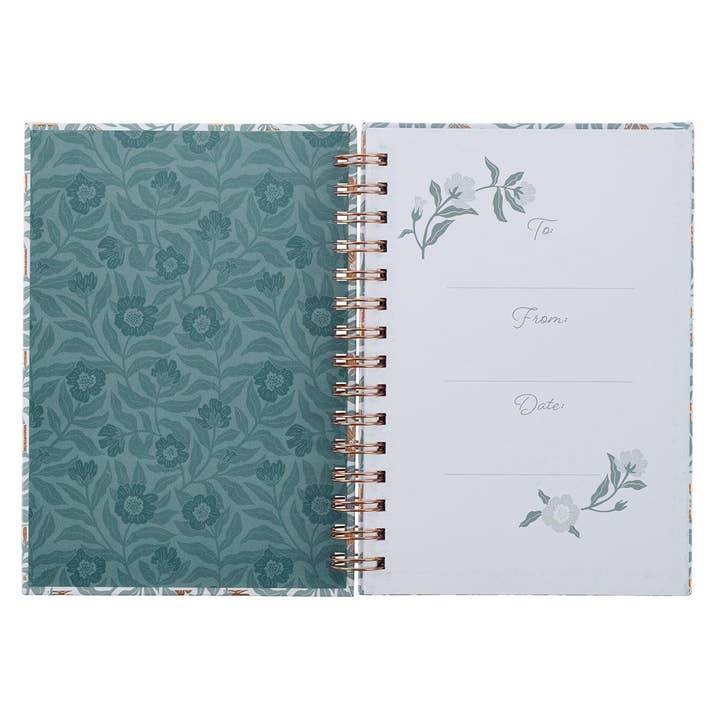 Christian Art Gifts - Wholesale Journal/Diary - Journal Wirebound White/Teal/Gold My Grace 2 Cor. 12:91
